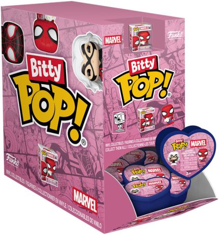 Figurine Funko Pop Marvel Comics Boîte Mystère Bitty Pop Spider-Man (Saint-Valentin)