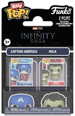 Figurine Funko Pop The Infinity Saga [Marvel] Captain America & Hulk - Pack Bitty Pop