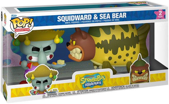 Figurine Funko Pop Bob l'Eponge Carlo Tentacule & L'ours des mers - Pack