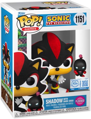 Figurine Funko Pop Sonic le Hérisson #1151 Shadow avec Dark Chao - Flocked