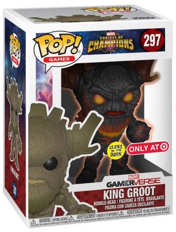 Figurine Funko Pop Tournois des Champions [Marvel] #297 Roi Groot - Brillant dans le noir