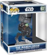 Figurine Pop Star Wars : The Mandalorian & Grogu #837 Le Mandalorien avec Grogu dans l'AT-RT Imperial Remnant