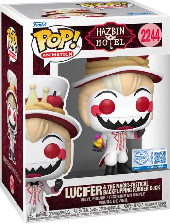 Figurine Funko Pop Hazbin Hotel #2244 Lucifer & The Magic-Tastical Backflipping Rubber Duck