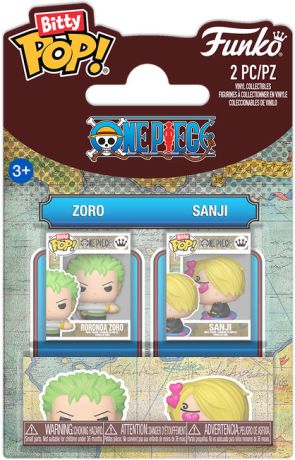 Figurine Funko Pop One Piece Zoro & Sanji - Pack Bitty Pop