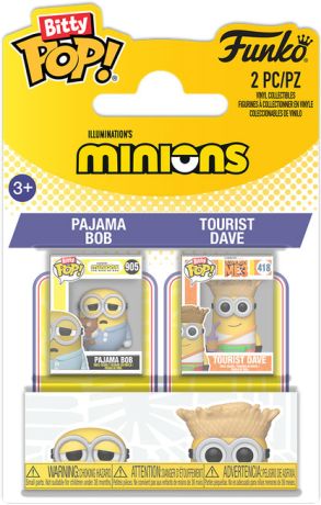 Figurine Funko Pop Les Minions Pajama Bob & Tourist Dave - Pack Bitty Pop