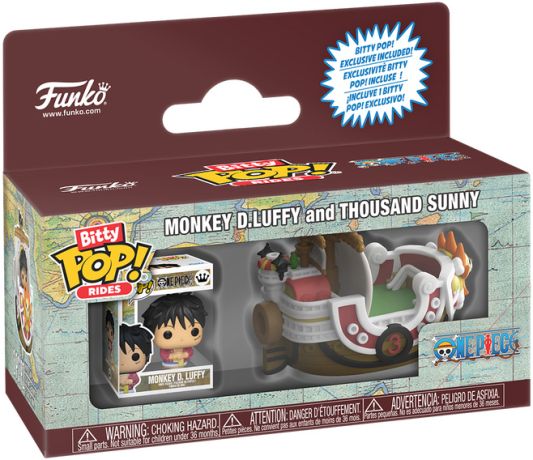 Figurine Funko Pop One Piece Monkey D. Luffy et Thousand Sunny - Bitty Pop