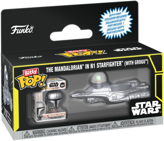 Figurine Funko Pop Star Wars : Le Mandalorien The Mandalorian N1 Starfighter (avec Grogu) - Bitty Pop