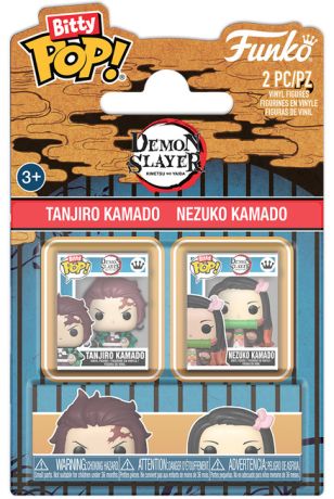Figurine Funko Pop Demon Slayer Tanjiro Kamado & Nezuko Kamado - Pack Bitty Pop