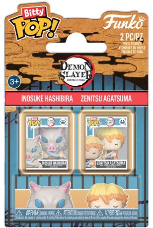 Figurine Funko Pop Demon Slayer Inosuke Hashibira & Zenitsu Agatsuma - Pack Bitty Pop