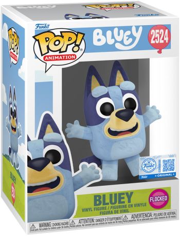 Figurine Funko Pop Bluey #2524 Bluey Saute - Flocked