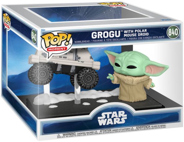 Figurine Funko Pop Star Wars : The Mandalorian & Grogu #840 Grogu avec droïde souris polaire