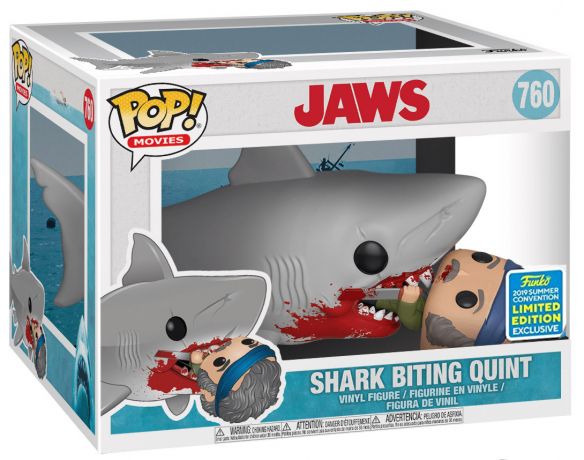 Figurine Funko Pop Les Dents de la Mer #760 Requin mordant Quint - 15 cm