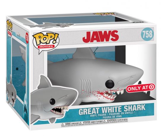 Figurine Funko Pop Les Dents de la Mer #758 Grand requin blanc avec sang - 15 cm