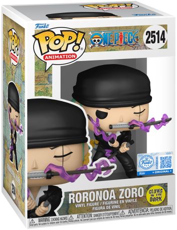 Figurine Funko Pop One Piece #2514 Rorono Zoro (Dressrosa Arc) - Glow in the Dark
