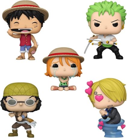 Figurine Funko Pop One Piece Luffy / Zoro / Nami / Usopp / Sanji - Pack
