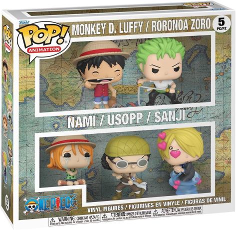 Figurine Funko Pop One Piece Luffy / Zoro / Nami / Usopp / Sanji - Pack