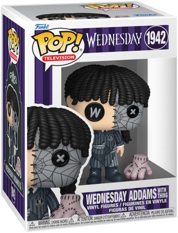Figurine Funko Pop Mercredi #1942 Mercredi Addams avec la Chose (Patchwork)