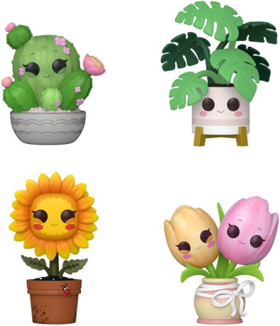 Figurine Funko Pop Plantes (Flora) Cactus barils / Monstera / Tournesol / Tulipes - Pack