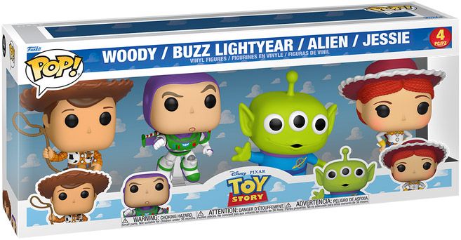 Figurine Funko Pop Toy Story [Disney] Woody / Buzz l'Éclair / Alien / Jessie - Pack