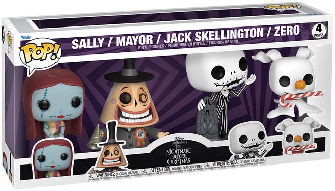 Figurine Funko Pop L'étrange Noël de M. Jack [Disney] Sally / le Maire / Jack Skellington / Zero - Pack
