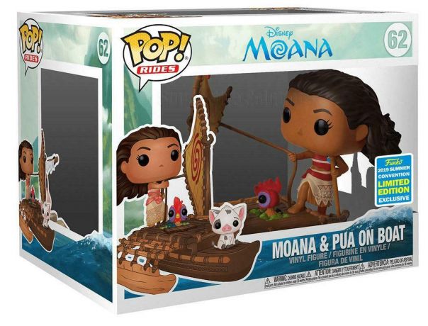 Figurine Funko Pop Vaiana [Disney] #62 Vaiana, Hei Hei & Pua sur bateau