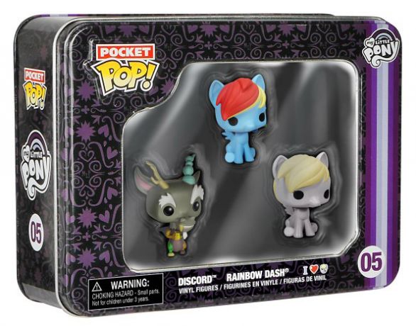 Figurine Funko Pop My Little Pony Rainbow Dash, Discord & Derpy - 3 pack - Pocket