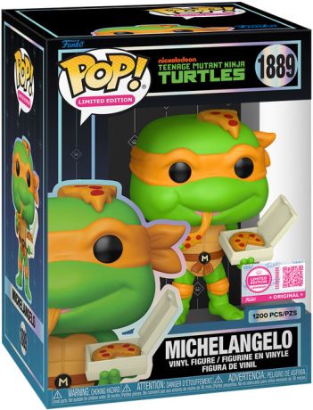 Figurine Funko Pop Tortues Ninja #1889 Michelangelo (mange la Pizza)