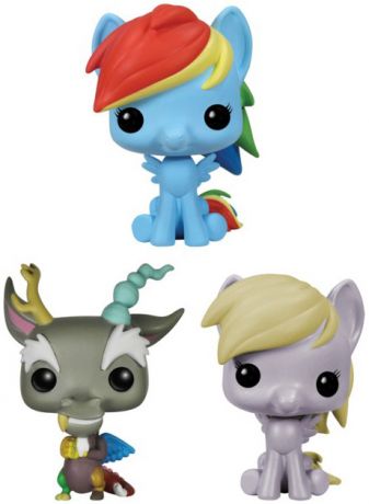 Figurine Funko Pop My Little Pony Rainbow Dash, Discord & Derpy - 3 pack