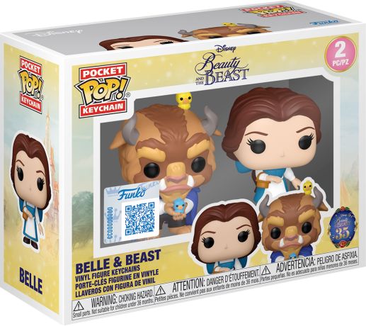 Figurine Funko Pop La Belle et la Bête [Disney] La Belle & La Bête - Porte-clés - 2 pack