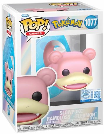 Figurine Funko Pop Pokémon #1077 Slowpoke - Ramoloss - Flegmon (EMEA) - Nacré
