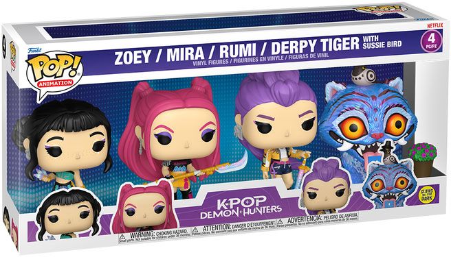 Figurine Funko Pop KPop Demon Hunters Zoey / Mira / Rumi / Derpy - Pack