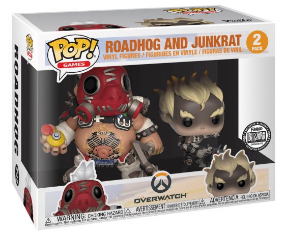 Figurine Funko Pop Overwatch Junkrat & Roadhog Skin de prisonnier - 2 pack 