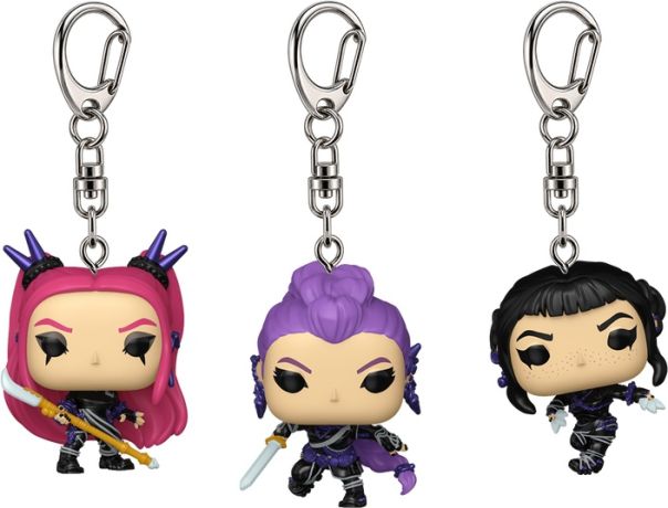 Figurine Funko Pop KPop Demon Hunters Mira / Rumi / Zoey (Porte-clés) - Pack