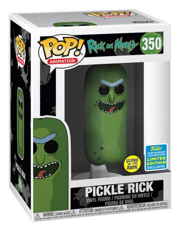 Figurine Funko Pop Rick et Morty #350 Rick le cornichon - Brillant dans le noir
