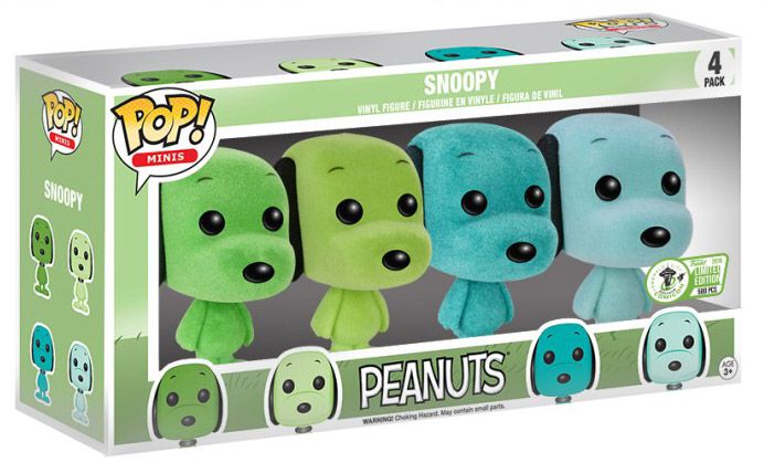 Figurine Funko Pop Snoopy Snoopy couleur menthe - 4 pack - Floqué & Pocket