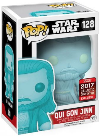 Figurine Funko Pop Star Wars 7 : Le Réveil de la Force #128 Qui Gon Jinn - Brillant dans le noir