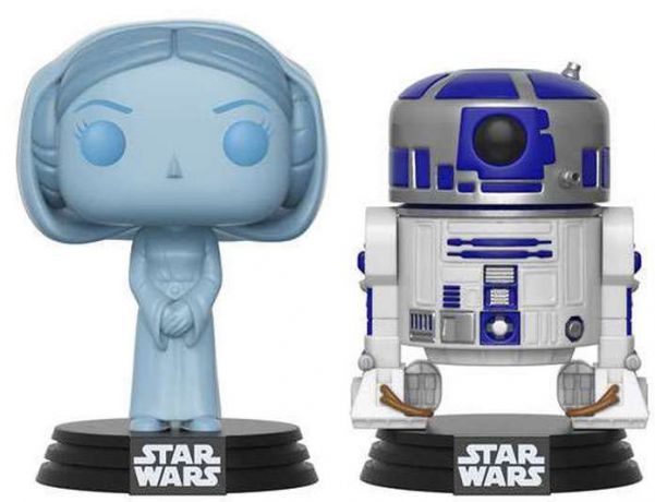 Figurine Funko Pop Star Wars 4 : Un nouvel espoir Leia & R2-D2 - 2 Pack - Brillant dans le noir