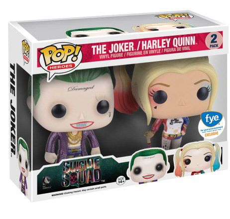 Figurine Funko Pop Suicide Squad [DC] Le Joker & Harley Quinn - Métallique - 2 pack