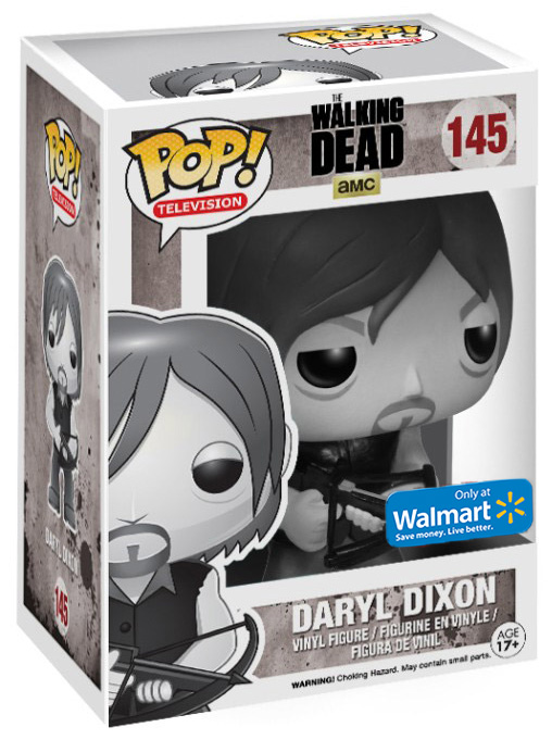 Figurine Pop The Walking Dead 145 pas cher Daryl Dixon Noir et Blanc