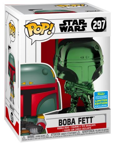 Figurine Funko Pop Star Wars 6 : Le Retour du Jedi #297 Boba Fett - Chromé Vert