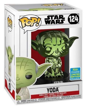 Figurine Funko Pop Star Wars 6 : Le Retour du Jedi #124 Yoda - Chromé Vert