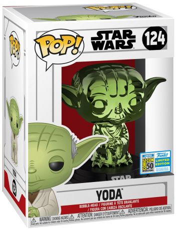 Figurine Funko Pop Star Wars 6 : Le Retour du Jedi #124 Yoda - Chromé Vert