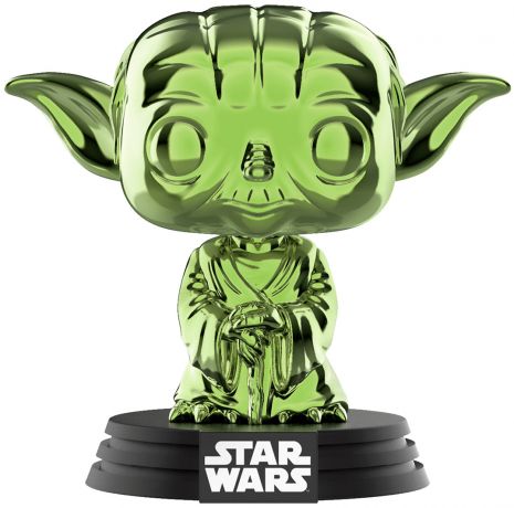 Figurine Funko Pop Star Wars 6 : Le Retour du Jedi #124 Yoda - Chromé Vert