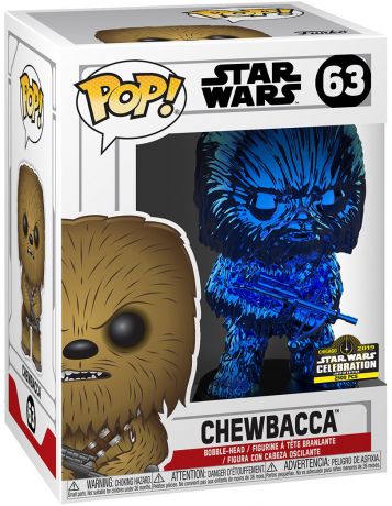 Figurine Funko Pop Star Wars 6 : Le Retour du Jedi #63 Chewbacca - Chromé Bleu 