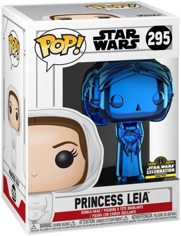 Figurine Funko Pop Star Wars 6 : Le Retour du Jedi #295 Princess Leia - Bleu Chromé