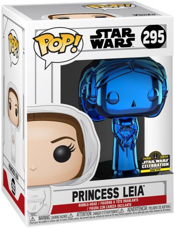 Figurine Funko Pop Star Wars 6 : Le Retour du Jedi #295 Princess Leia - Bleu Chromé