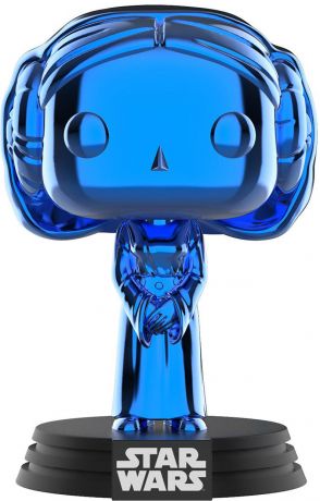 Figurine Funko Pop Star Wars 6 : Le Retour du Jedi #295 Princess Leia - Bleu Chromé