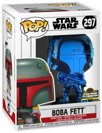 Figurine Funko Pop Star Wars 6 : Le Retour du Jedi #297 Boba Fett - Chromé Bleu 