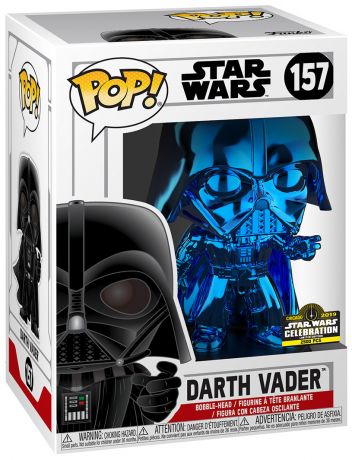 Figurine Funko Pop Star Wars 6 : Le Retour du Jedi #157 Dark Vador - Chromé Bleu