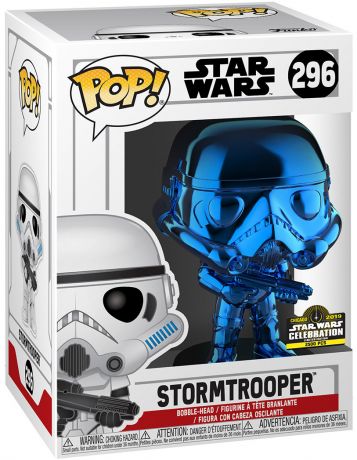 Figurine Funko Pop Star Wars 6 : Le Retour du Jedi #296 Stormtrooper - Chromé Bleu